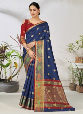 Absorbing Blue Party Classic Saree