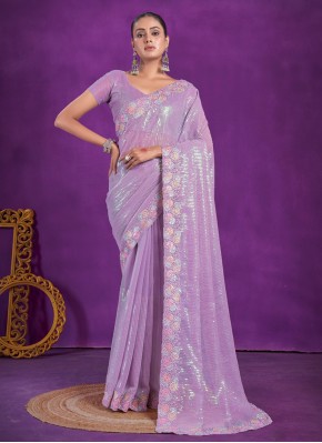 Adorning Embroidered Shimmer Designer Saree