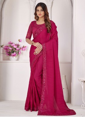 Appealing Resham Georgette Satin Traditional Saree