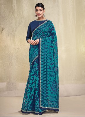 Aqua Blue Weaving Classic Saree