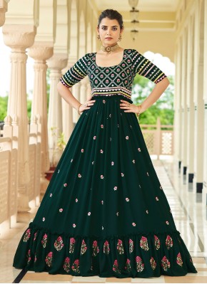 Aristocratic Embroidered Georgette Trendy Gown