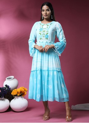 Arresting Georgette Embroidered Casual Kurti