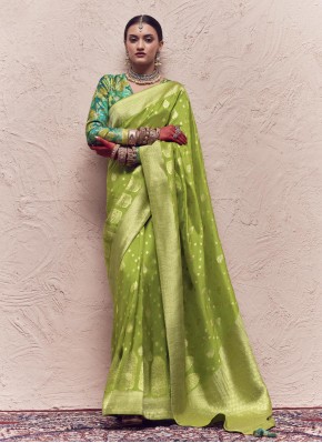 Aspiring Green Contemporary Saree