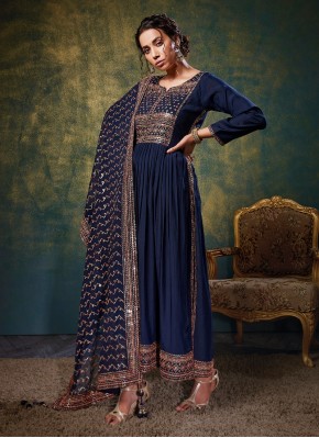Authentic Multi Color Thread Work Silk Pakistani Suit