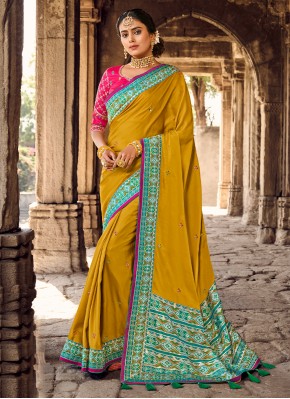 Banarasi Silk Classic Designer Saree in Mustard