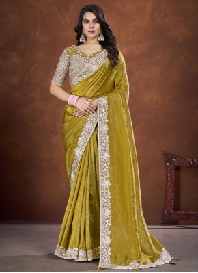 Banarasi Silk Cord Green Classic Saree
