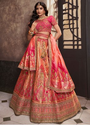 Banarasi Silk Trendy Lehenga Choli in Pink