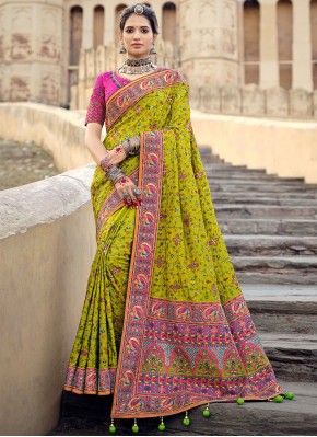 Banarasi Silk Woven Green Traditional Designer Saree