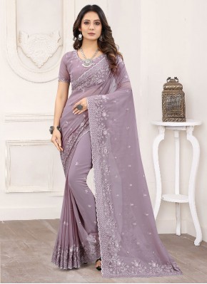 Baronial Faux Georgette Ceremonial Classic Saree