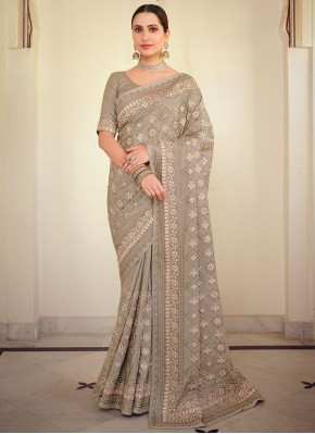 Beauteous Georgette Satin Wedding Traditional Saree