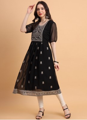Best Embroidered Black Casual Kurti