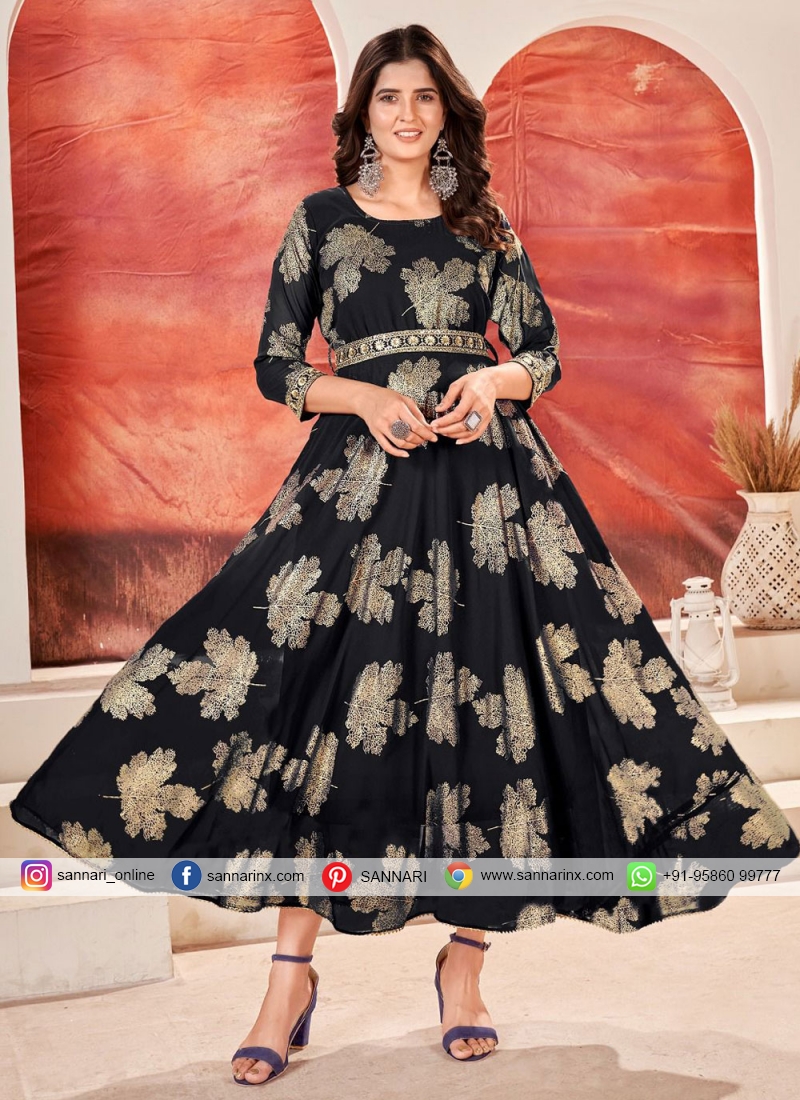 Black stylish one sleeve long dress – Pinkcow Designs Private Limited