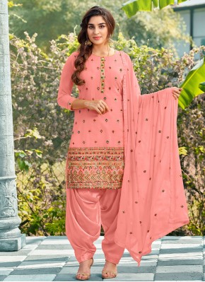 Blissful Pink Sequins Patiala Salwar Kameez