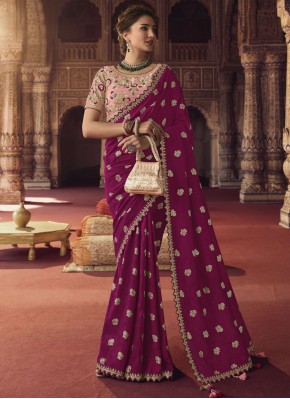 Blooming Embroidered Sangeet Traditional Saree