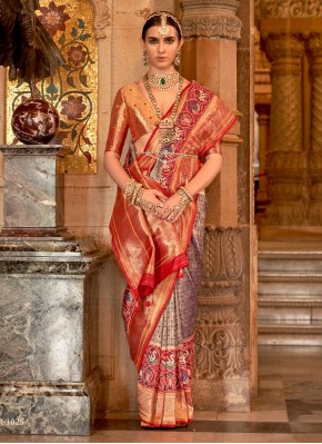 Blooming Weaving Banarasi Silk Contemporary Style Saree