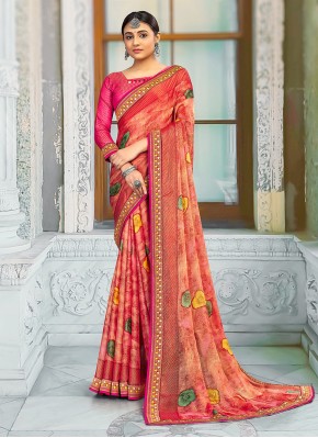 Brasso Printed Classic Saree in Pink