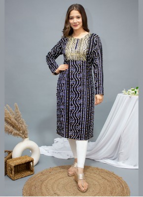 Breathtaking Embroidered Black Party Wear Kurti