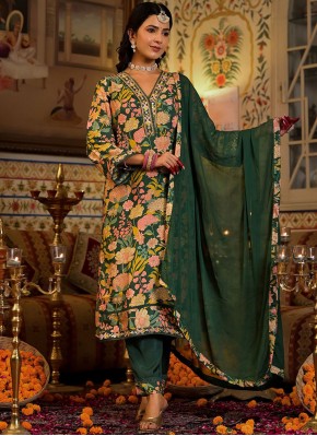 Breathtaking Embroidered Silk Multi Colour Salwar 