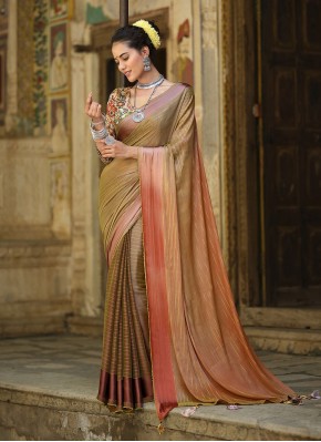 Brown Color Shaded Saree