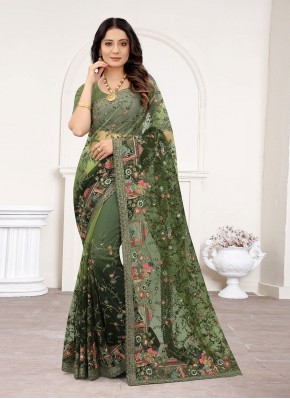 Charming Green Designer Traditional Saree