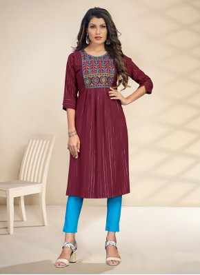 Chic Embroidered Festival Party Wear Kurti