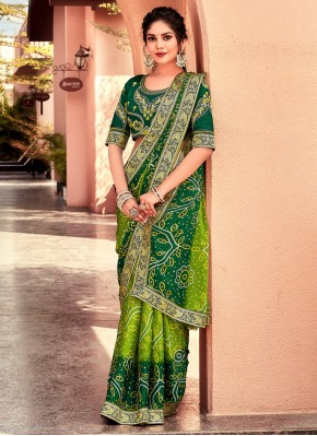 Chiffon Contemporary Saree in Green