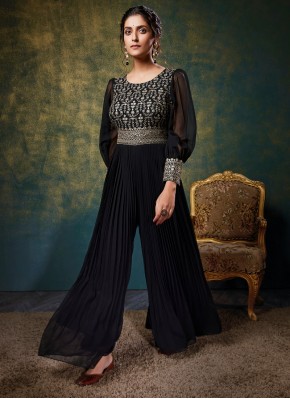 Black Indo Western Suit for Party Wear