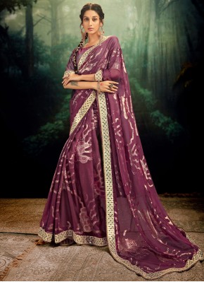 Classic Saree Fancy Rangoli in Purple