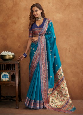 Classic Saree Weaving Banarasi Silk in Blue