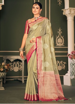 Classic Saree Weaving Silk in Grey