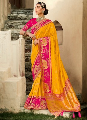 Classical Yellow Silk Traditional Saree
