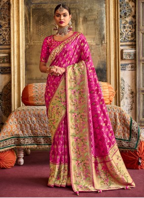 Classy Pink Contemporary Saree