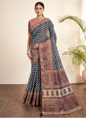 Congenial Bhagalpuri Silk Printed Trendy Saree