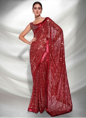 Congenial Embroidered Classic Saree