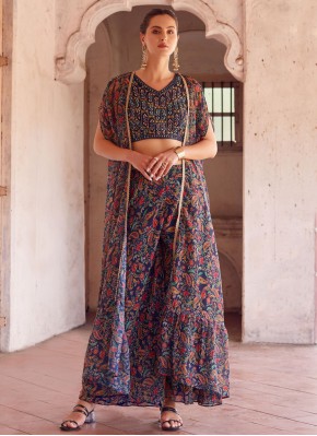 Conspicuous Georgette Mirror Multi Colour Readymade Salwar Suit
