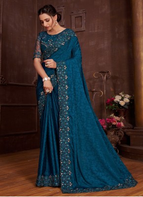 Contemporary Style Saree Sequins Chinon in Morpeach