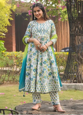 Cotton Embroidered Trendy Salwar Suit in Multi Colour