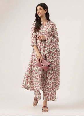 Cotton Multi Colour Printed Readymade Salwar Suit