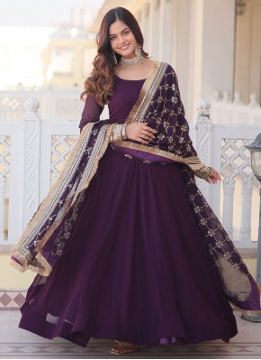 Customary Faux Georgette Designer Gown