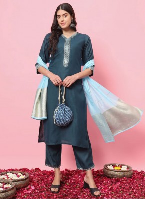 Cute Teal Designer Trendy Salwar Suit