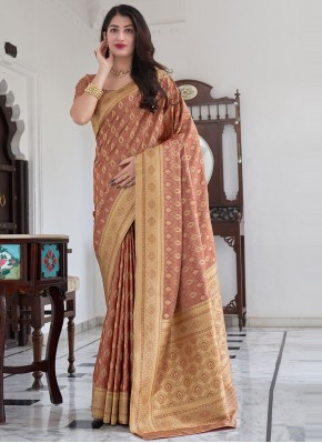 Dazzling Satin Silk Woven Traditional Saree