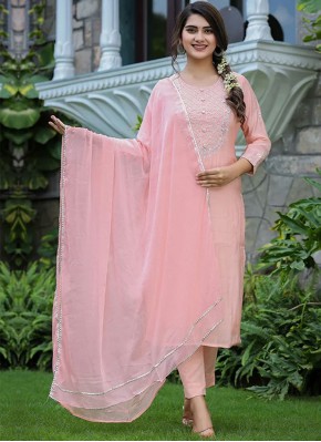 Delectable Silk Pink Trendy Salwar Kameez