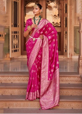 Designer Saree Woven Banarasi Silk in Pink