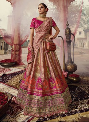 Desirable Banarasi Silk Multi Colour Weaving Trendy Lehenga Choli