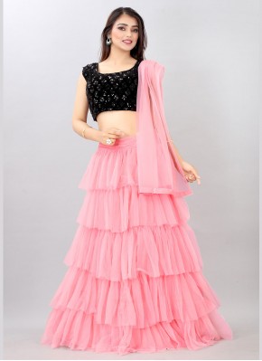 Desirable Pink Sequins Lehenga Choli