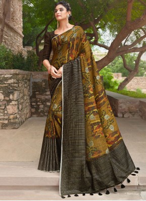 Desirable Silk Mehndi Saree