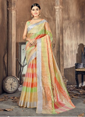 Dilettante Woven Cotton Silk Multi Colour Traditional Saree