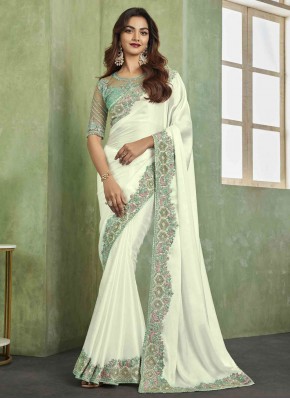 Elegant Satin Silk Wedding Contemporary Saree