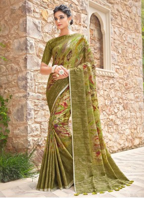 Elegant Silk Printed Classic Saree