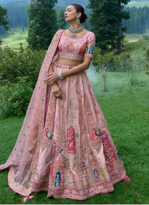Embroidered Silk Trendy Lehenga Choli in Pink